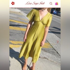 LISA SAYS GAH Grace Dress Chartreuse XL